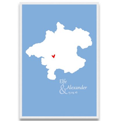 typisch oberösterreichische Geschenke Landkarte Hochzeitsgeschenk