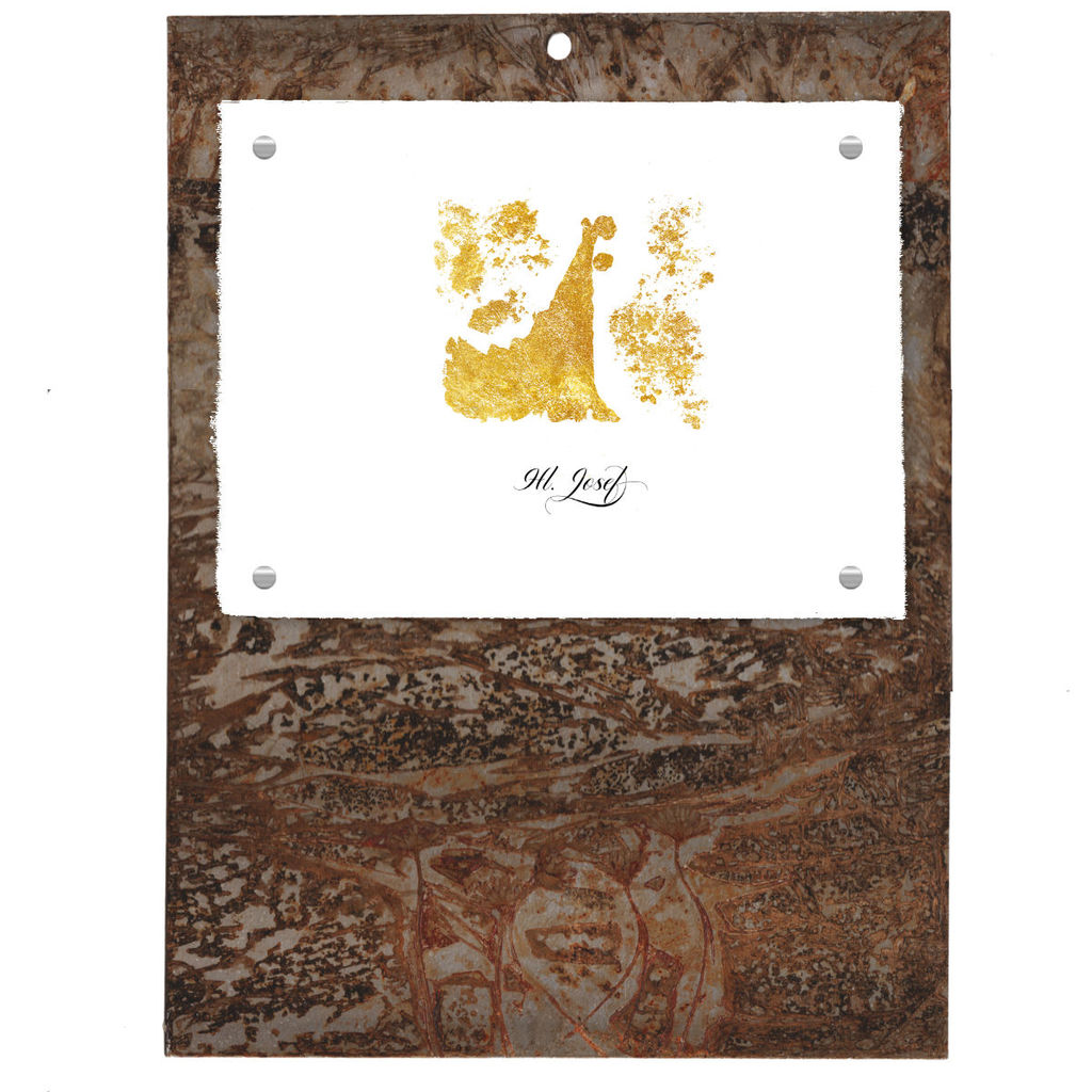 Zeitgenössische christliche Kunst von Atelier Wonnereich im Industrial-Chic-Stil mit Eisen und Gold Contemporary Christian art by Atelier Wonnereich in an industrial chic style with iron and gold