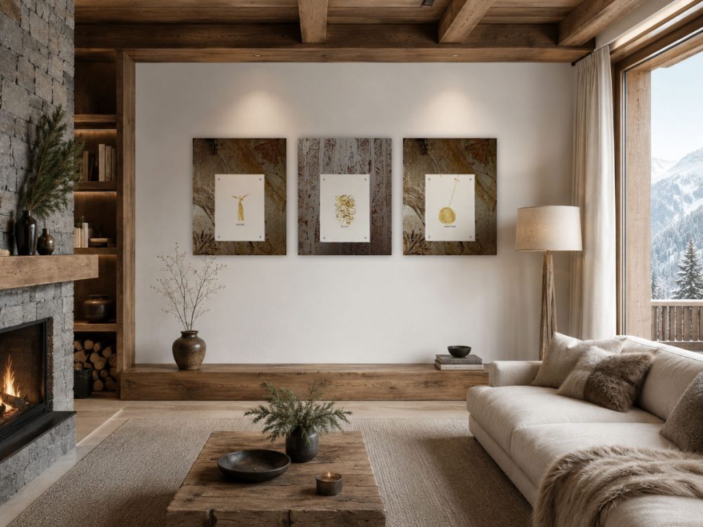 Glaube Hoffnung Liebe Bilder mit Gold im Chalet