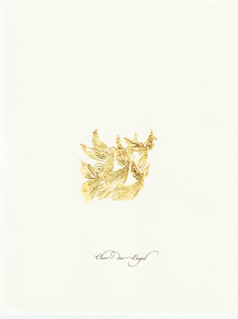 Moderne Engel Bild mit echtem Gold minimalistisch, skandi Stil