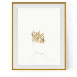 Engelsbild im goldenen Rahmen