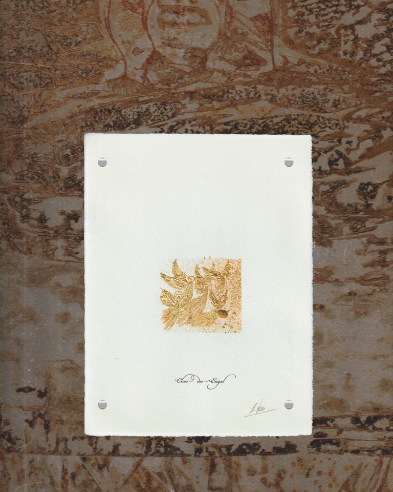 Chor der Engel Version Bild mit echtem Gold auf Eisenträger